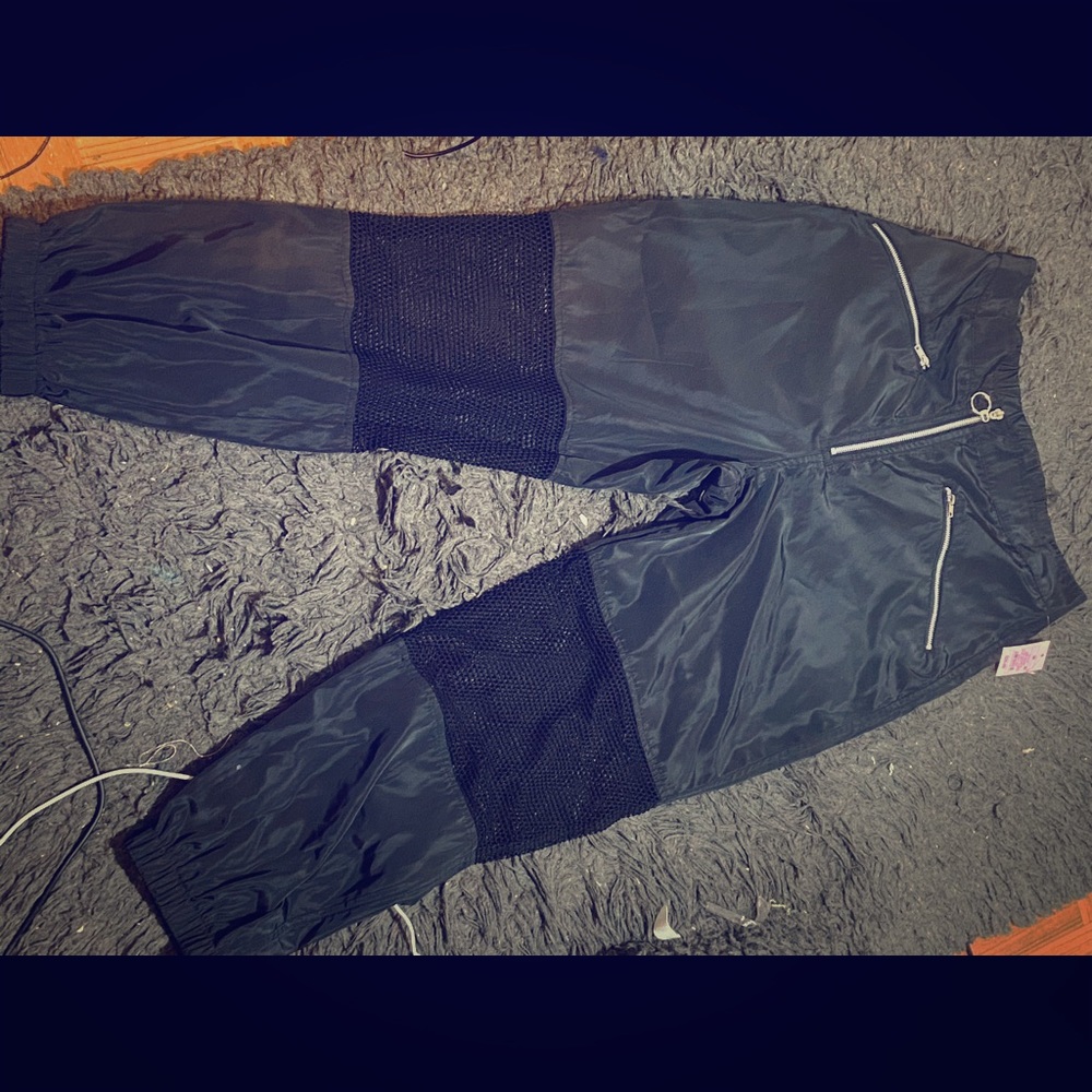 Black silk pants